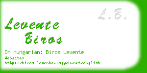 levente biros business card